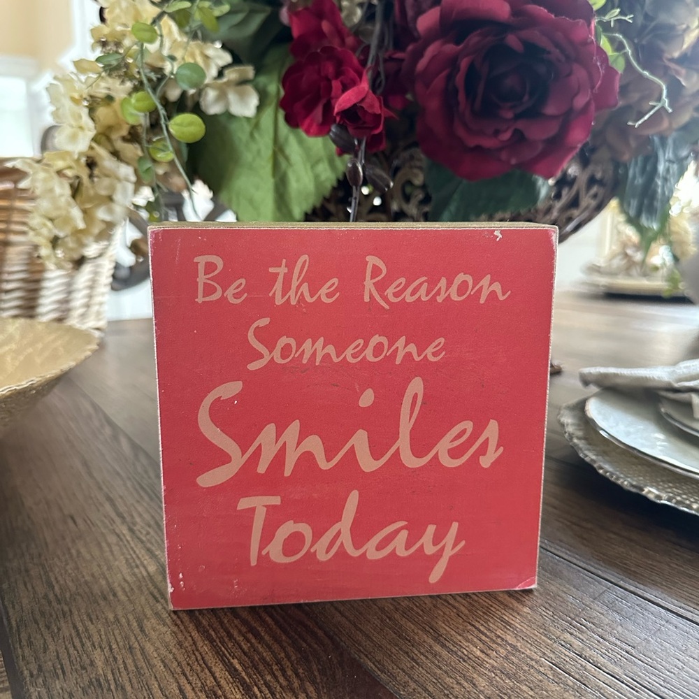 Inspirational Red and Cream Sign